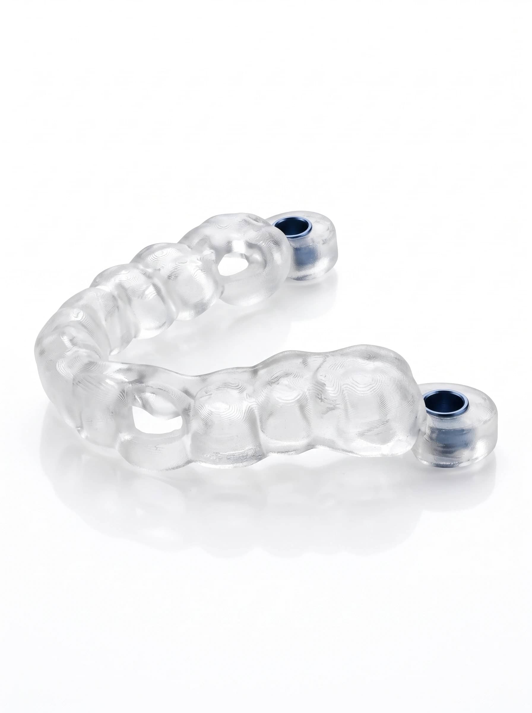 Dental implant surgical guide on a white background